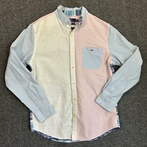 Vineyard Vines Mens Size Medium Party Oxford Slim Tucker Shirt Long Sleeve Prep